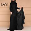 Dress O-Neck Long Sleeve High-Waist Net Yarn Stitching Women Elegant Shiny Sequins Bodycon Party Maxi