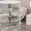 Multi-Layer Jewelry Storage Box Rotatable Rotating Jewelry Box Hair Accessory Holder Space-Saving Tiered Acrylic Organizer