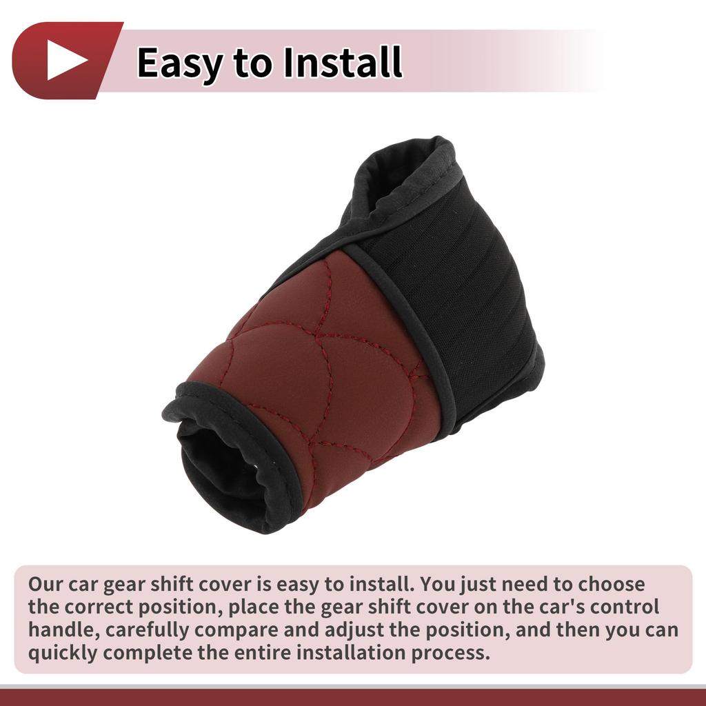 Partuto Gear Shift Knob for Cars and PU Easy Installation Cover, Red, 1pc, Trucks, Polyester, Protective, Anti-Slip, Dustproof, Waterproof,