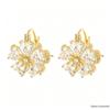 Double-Sided Zircon Cat Eye Flower Earrings, 16K Gold Plated, Super Shiny Versatile Jewelry