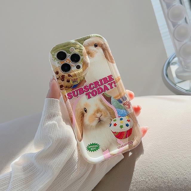 

Противоударный чехол для телефона Ins Cake Rabbit Relif для Iphone 11 12 Promax 14 Pro Max 13promax, силиконовая мягкая задняя крышка с изображением кролика For iphone 14