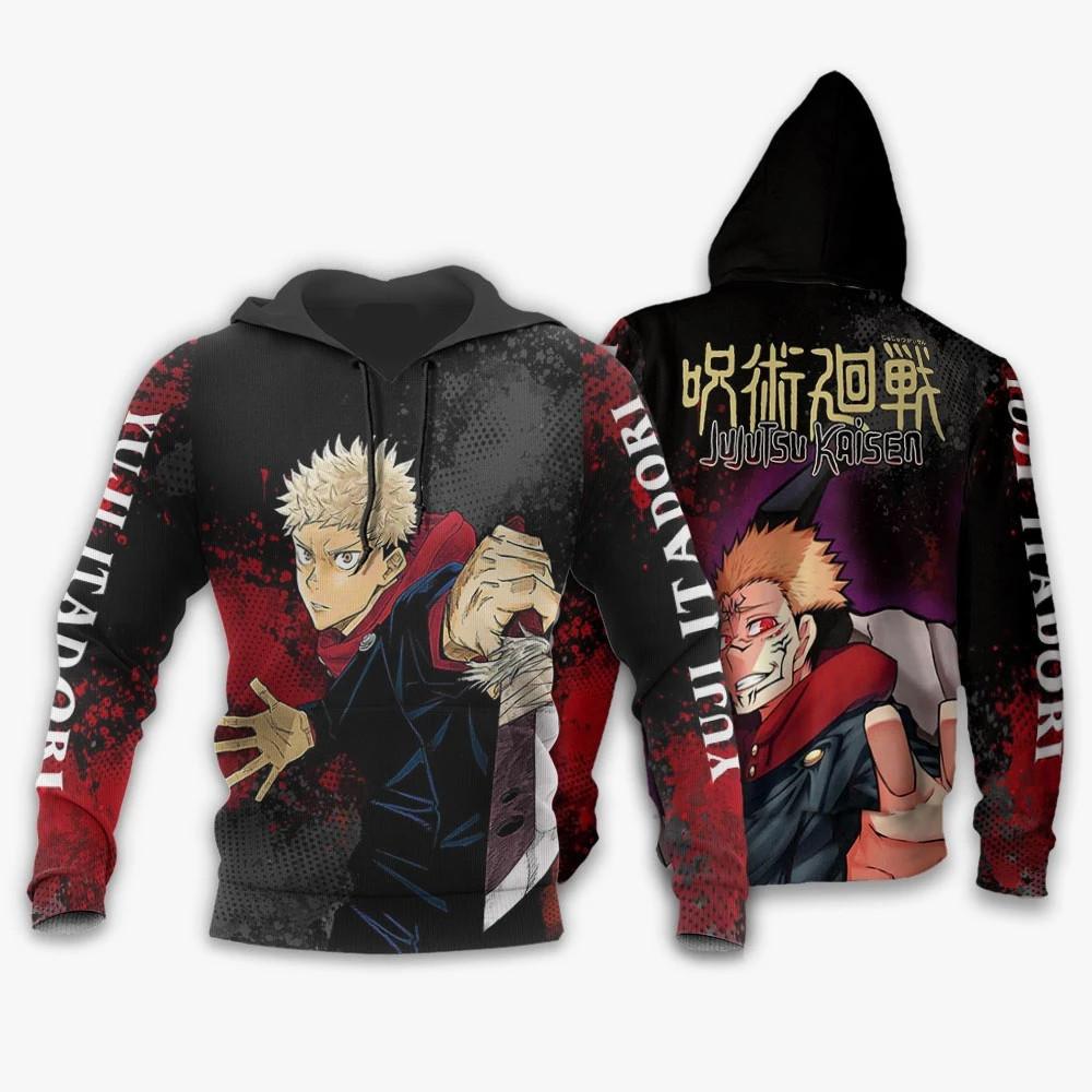 Anime Jujutsu Kaisen Sukuna 3D Full Print Hoodie Unisex Cosplay Pullover Sweatshirt