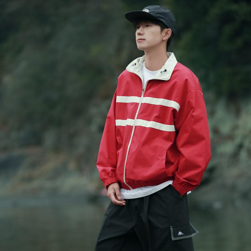 

Осенняя куртка, пальто для мужчин и женщин, водонепроницаемая куртка с обеих сторон, лацкан с обеих сторон S красный