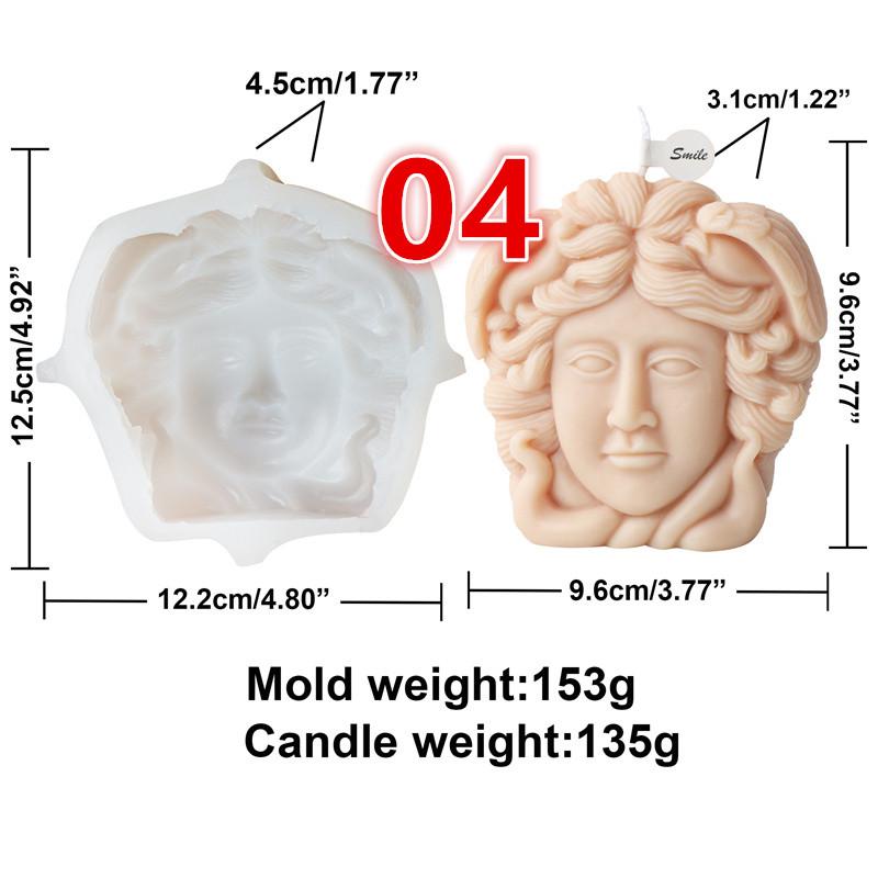 

Портрет Медузы Силиконовая форма для свечей Сделай сам Европейская голова змеи Богиня Гипс Смола Изготовление поделок Форма Украсить дом Подарки