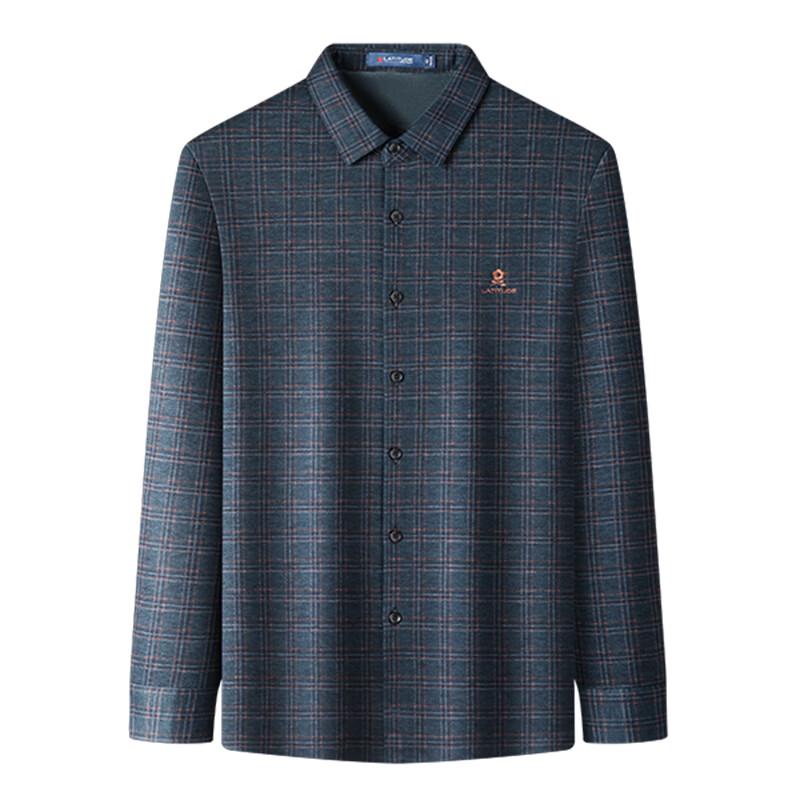 MONTAGUT Men's Plaid Thermal Shirt with Cashmere & Silk
