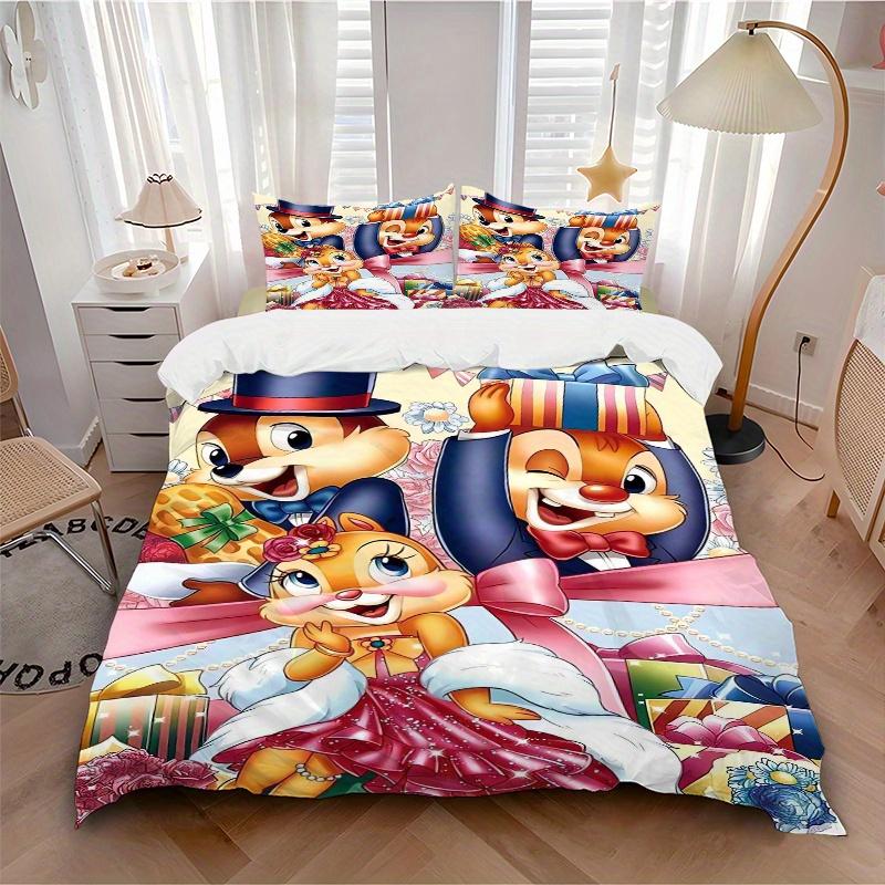 3pcs Chip 'n' Dale Bedding Set Includes Quilt Cover and Pillowcases, Suitable for All Seasons S017