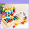 Wooden Geometric Blocks Toy For Kids Educational Shape Sorting Crib Playroom