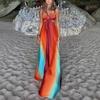 2025 Spaghetti Strap Gradient Island Style Beach Dress