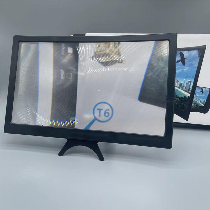 12 Inch Large Screen 3D Hd Amplifier Curved Screen Mobile Phone Screen Magnifier Smartphone Video Amplifier Stand Holder