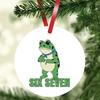 Frog Christmas Ornament Funny Frog Meme Christmas Decoration 2D Acrylic Holiday Keepsake for Xmas Tree Car Decor