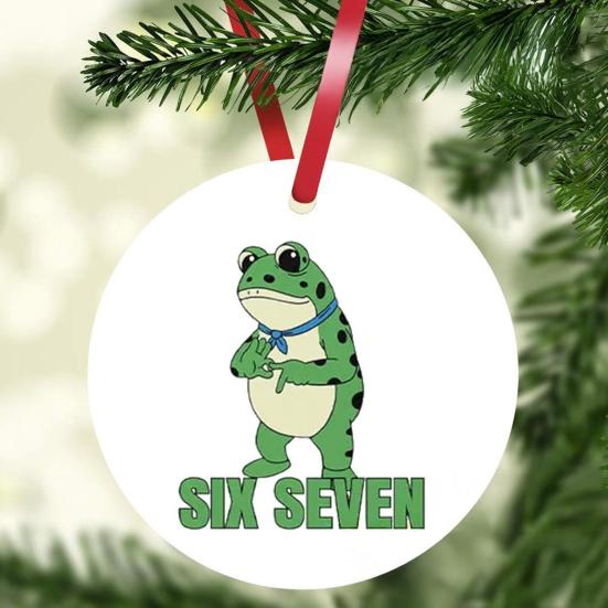 Frog Christmas Ornament Funny Frog Meme Christmas Decoration 2D Acrylic Holiday Keepsake for Xmas Tree Car Decor