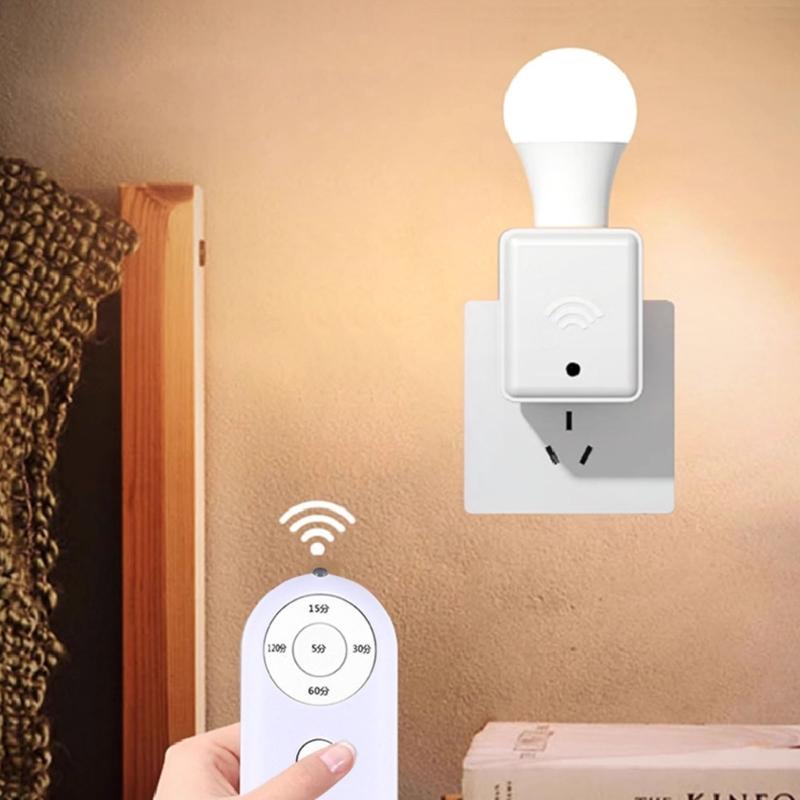110V-240V Remote Controlled E27 Screw Base Socket with 5 Timer Option for Lighting Control Energy Saving Easy Installation