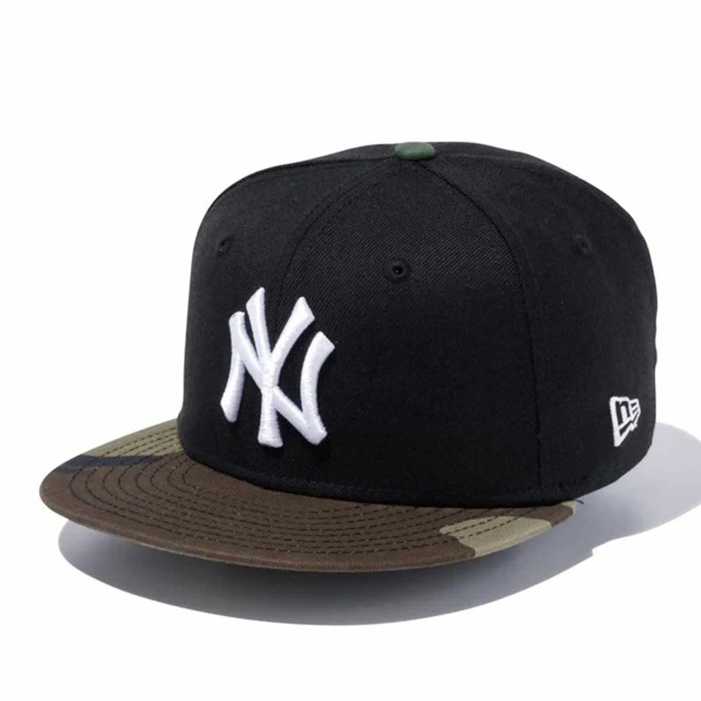 New Era Youth 9FIFTY New York Yankees Baseball NY Cap, Black/Woodland