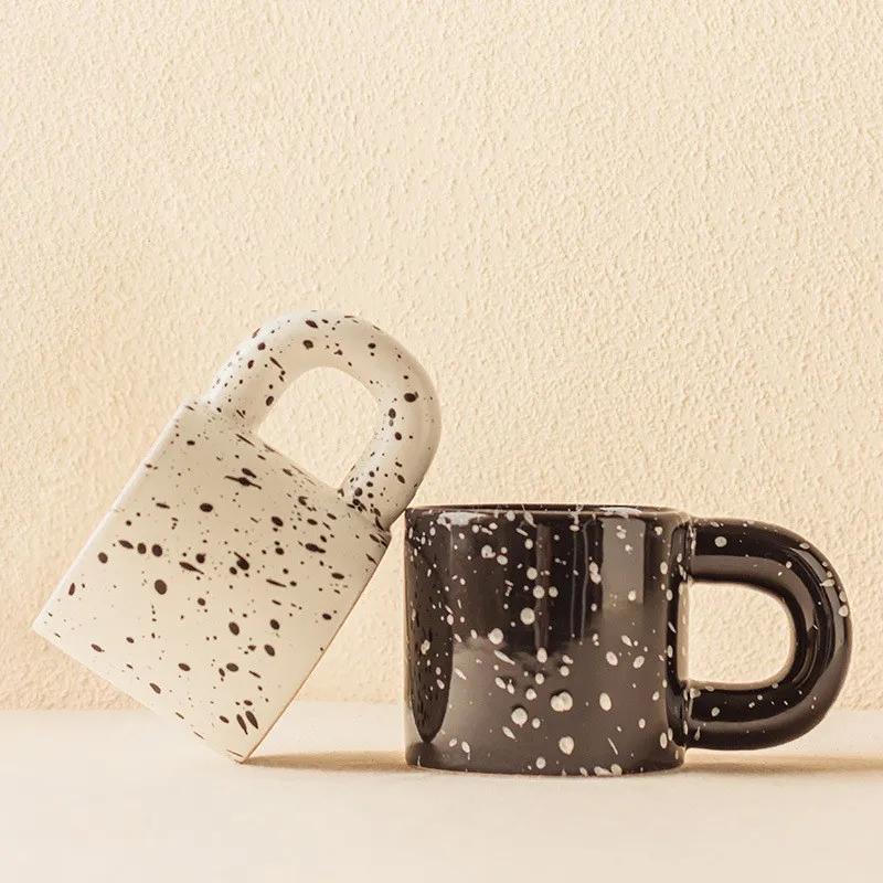 Household Water Cup Drinkware Coffe Ceramic Cup Simple Espresso Cups Spotted Mug Porcelain Coffee Cups Personalized Gifts Gift