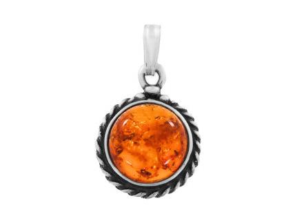 Large Openwork Oxidized Round Women' Necklace Rosette Amber Long 80