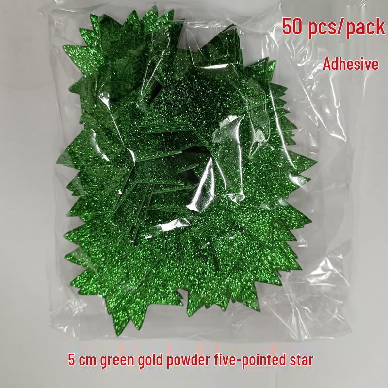 Gold Glitter Five-Pointed Star Foam Stickers for Kindergarten - Small EVA Geometric Shapes