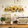 Sunflower Wall Decal Self-adhesive Sunflower Wall Sticker Removable Flower Mural DIY Wall Art Decor for Nursery Bedroom Kitchen