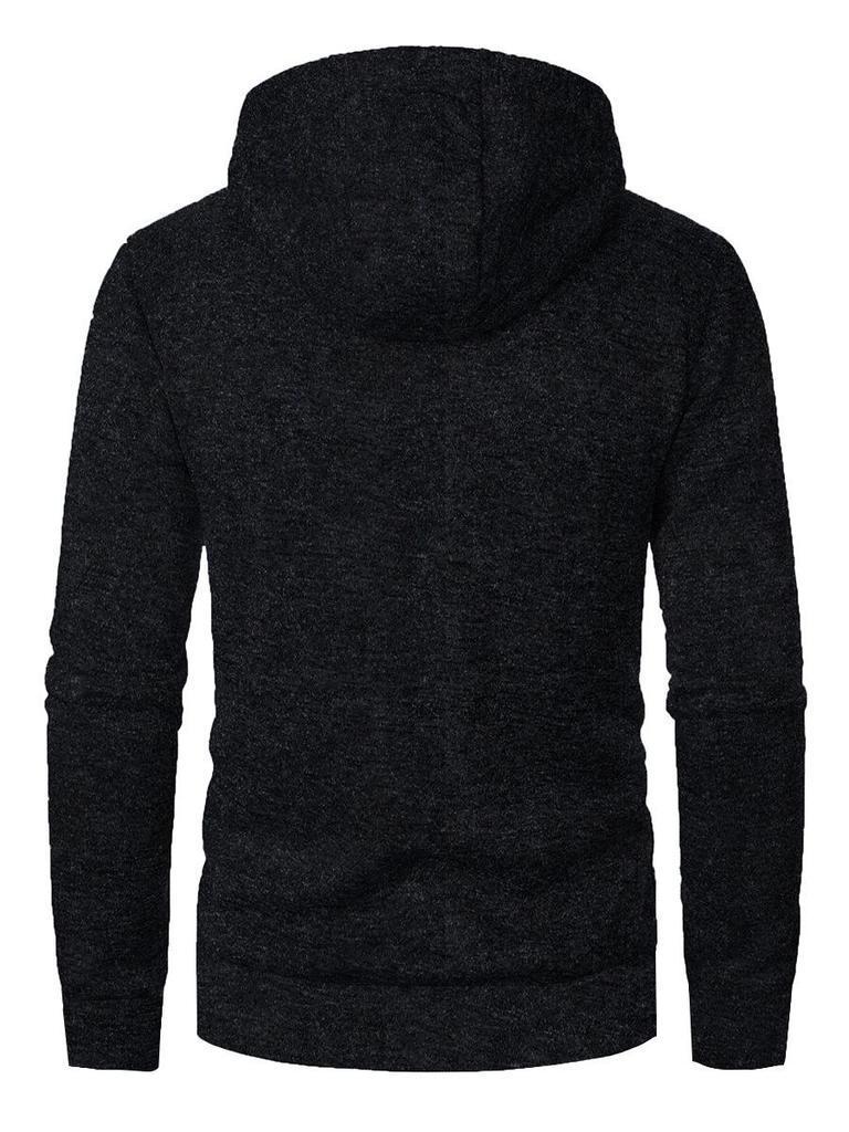 Men's Casual Jacquard Knit Hoodie Cardigan