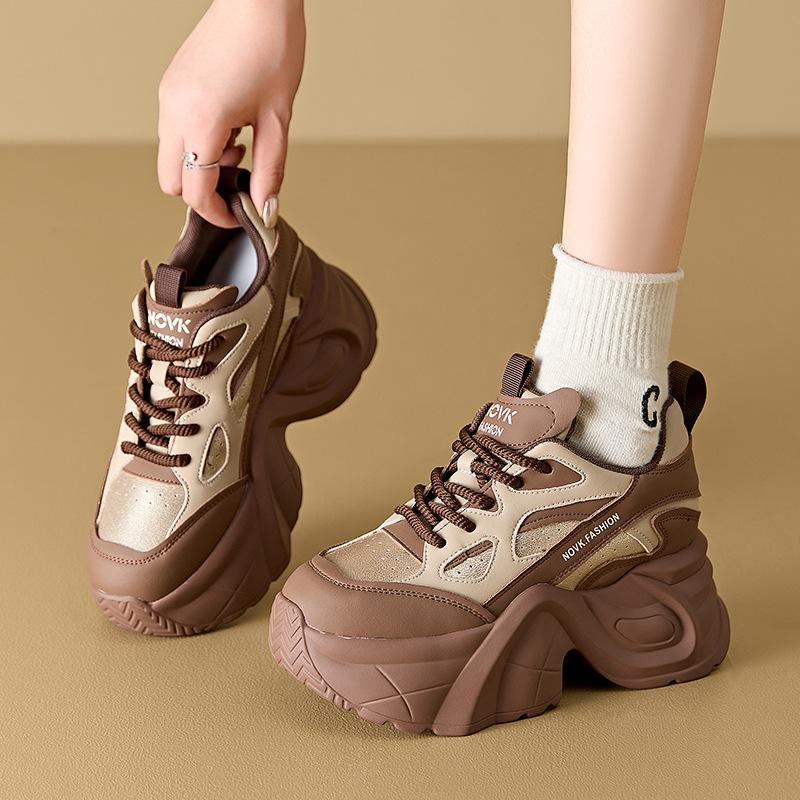 Fashionable Platform Sneakers for Women's Shoes Autumn and Winter 2025 New High-end Casual Inner Height Increase Daddy Shoes for Women Versatile