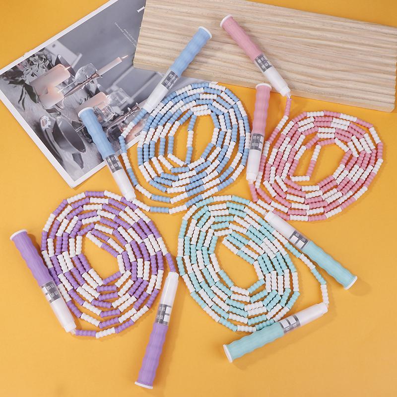 2.8M Skill Jumping Bamboo Jump Rope Pvc Beginners Soft Beaded No Tangle Segmented Fitness Workout Jump Rope Writable Names