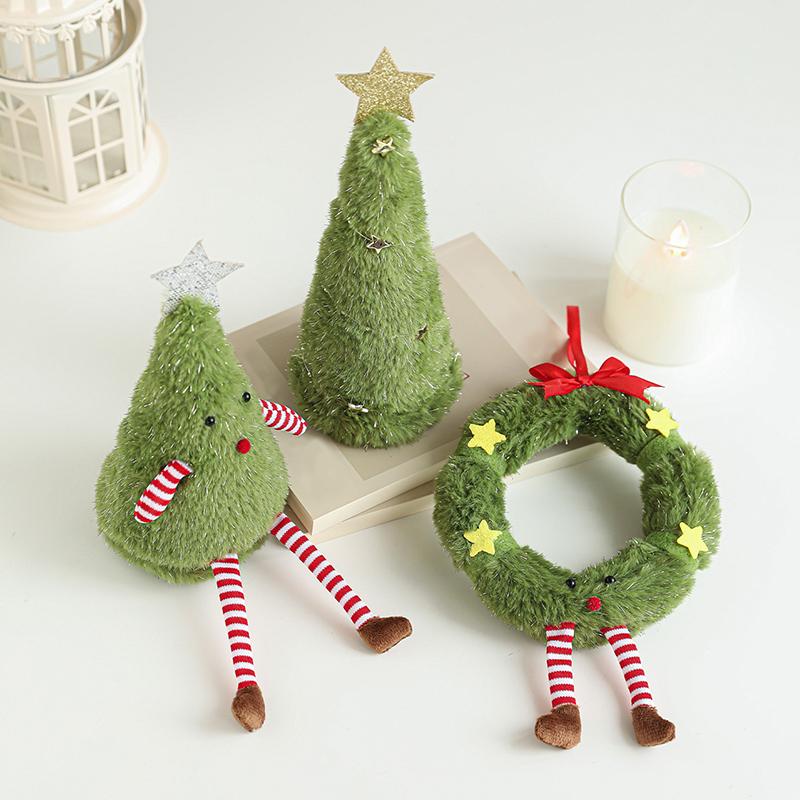 1PC Cartoon Wreath Shape Home Decor Toy Party Christmas Decoration Gift Christmas Tree Shape Cute Christmas