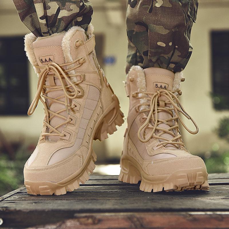 2026 Men's High-Top Outdoor Plus Velvet Warm Mountaineering Hiking Shoes