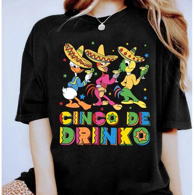 Disney I Tre Caballeros Cinco De Drinko Maglietta Unisex Adulto Bambino