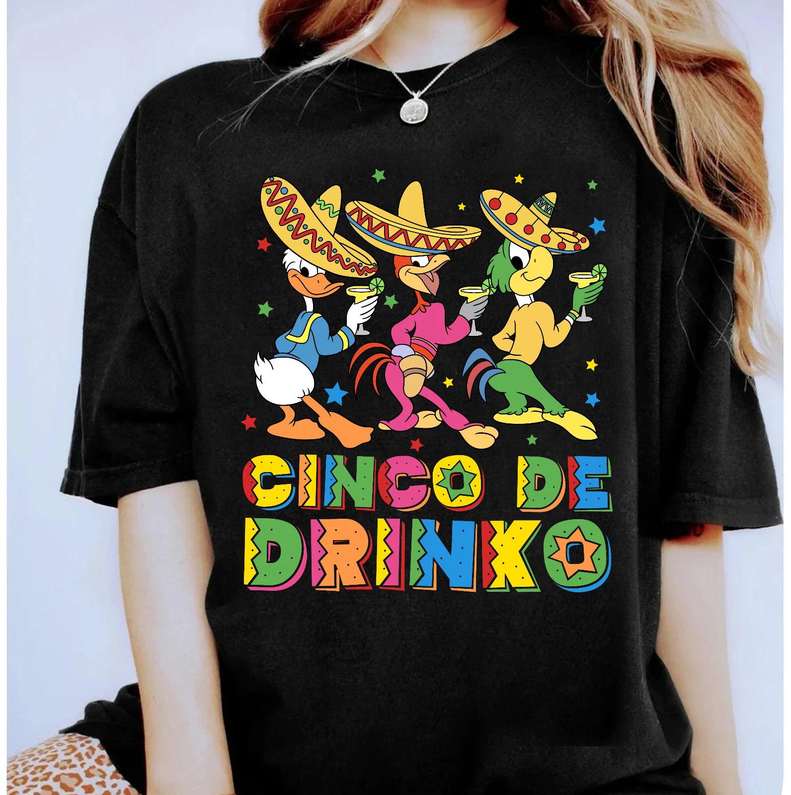 Disney The Three Caballeros Cinco De Drinko Tee Unisex Adult Kid Shirt 2XL