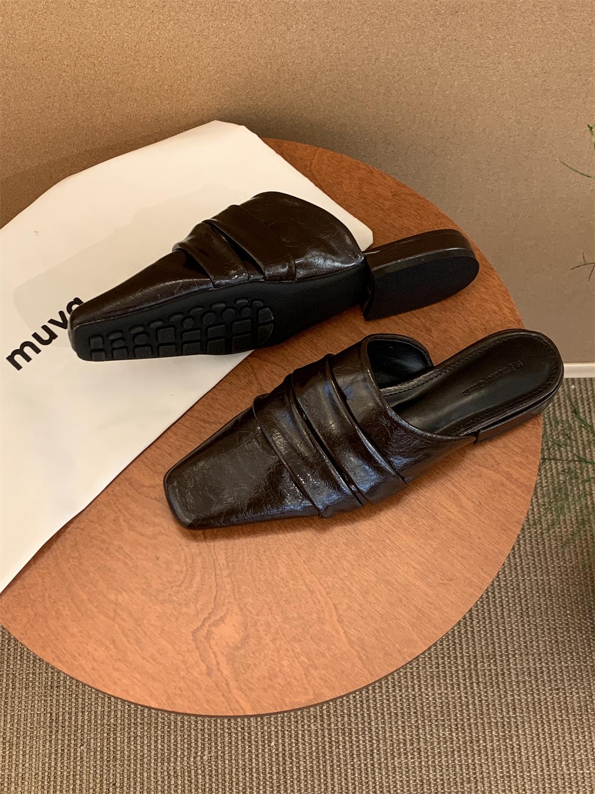 

Модные тапочки Muller Женские туфли-лодочки Слипоны Элегантные уличные тапочки Весна Лето Новые Лаконичные Повседневные Рабочие туфли Женские Новинка 39