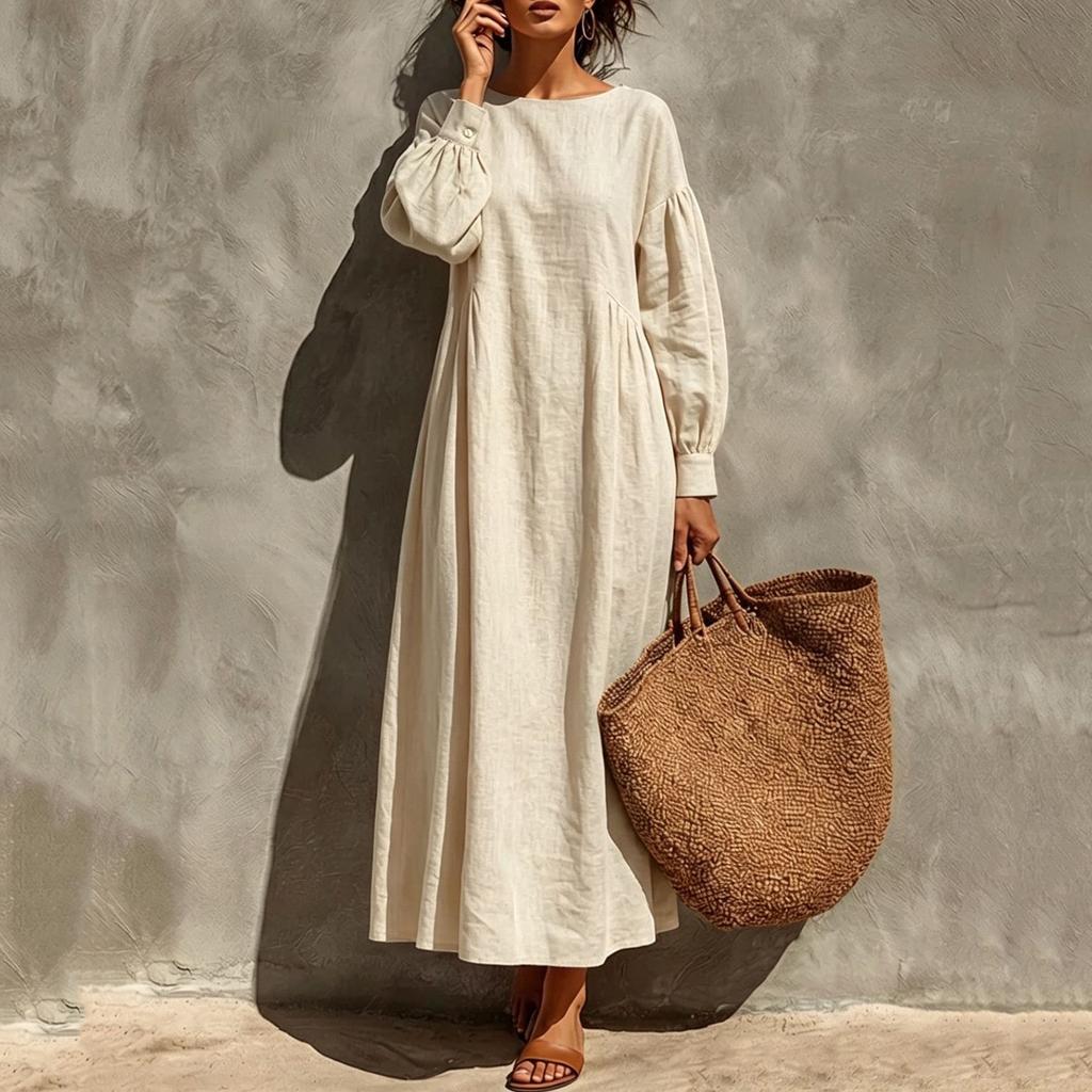 Damenmode Locker Sitzendes Langarm-Pulloverkleid