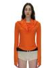 PARTIMENTO WOMEN 3-Way Cowl Neck Long Sleeve Tee_Orange