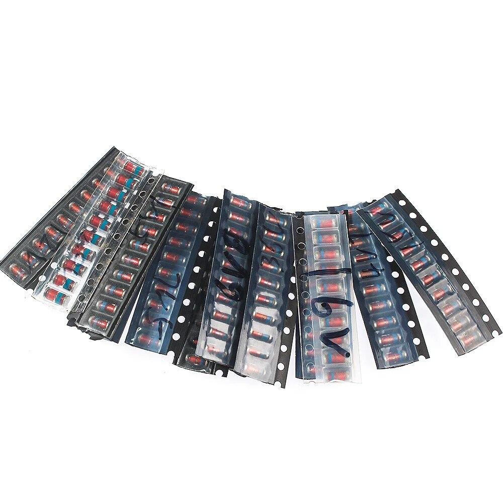 Κιτ Διόδων Zener SMD LL41 130 ΤΕΜ 1W Δίοδοι Ρυθμιστή Τάσης Πακέτο Κιτ Ποικιλίας 3.3V-36V 13 Τιμές*10τεμ=130τεμ