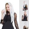 Triangle Scarfs for Summer Triangle Shawl with Floral Pattern for Ladies Mother Church Funerals Pray Sunproof Supplies