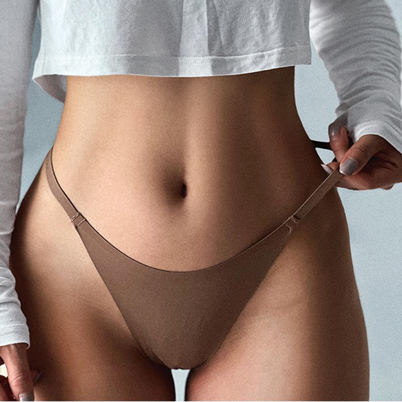 CINOON Chiloți sexy de înghețată pentru femei Lenjerie de corp cu talie joasă Tanga Lenjerie pentru femei șiruri Tentation No Trace Intimates dintr-o bucată