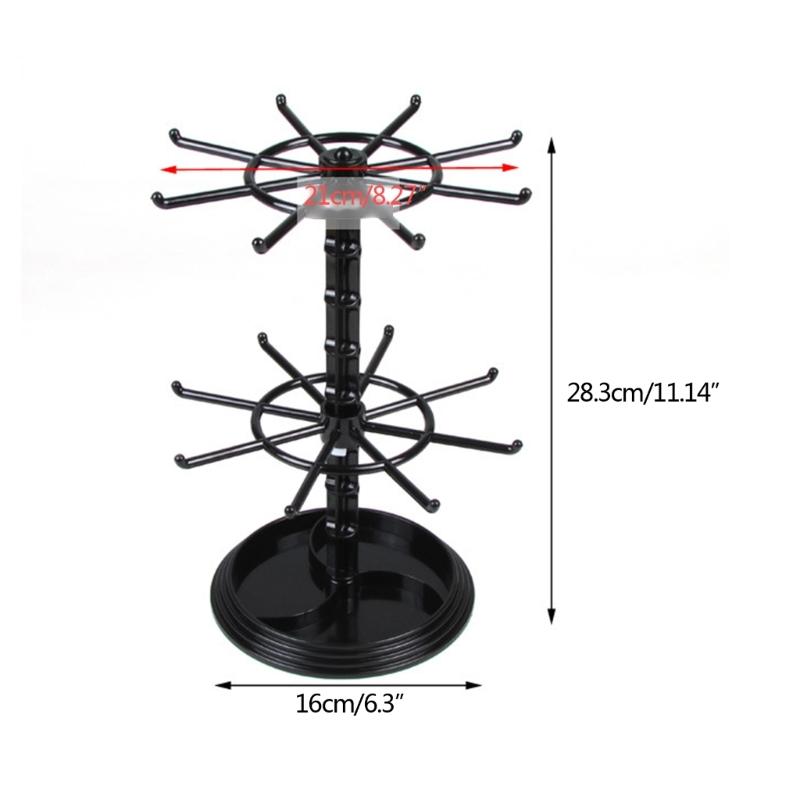Jewelry Rotating Ring Display Holder Organizer Necklace Keychain Shelf Home Storage Rack For Earrings Watch Showcase