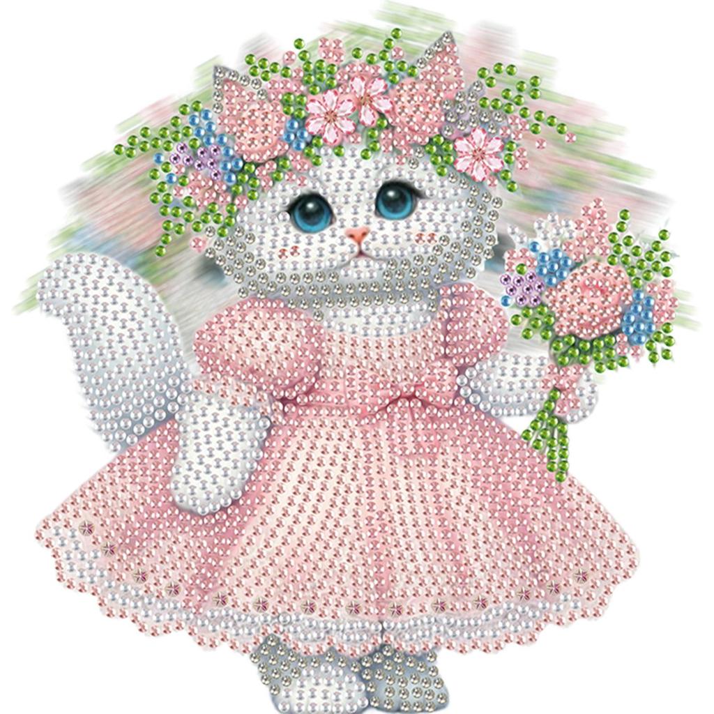 Acrylic Shaking Head Cat Diamond Painting Tabletop Ornaments Kit Table Top Diamond Painting Ornament Kits for Home Office Decor