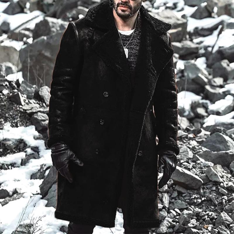 New European Version Fur Integrated Men's Thermal Coat Lamb Wool Imitation Leather Fleece Coat Order Surge