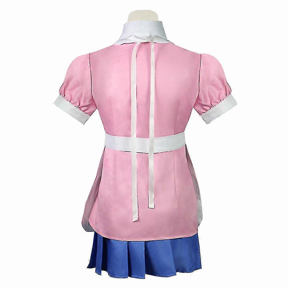 Set Costume Cosplay Mikan Tsumiki Festa di Halloween Camicia Grembiule con Fiocco Gonna Uniforme Travestimento Vestiti Roleplay da Cameriera 2025