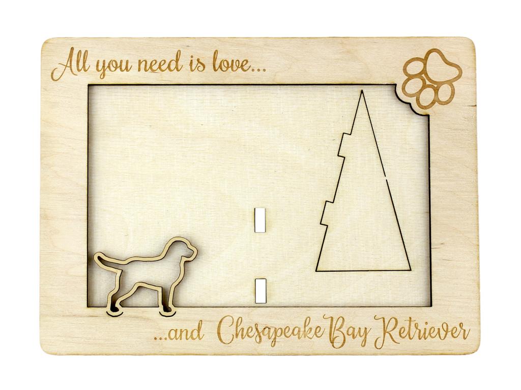 Chesapeake Bay Retriever, Chessie - Photo frame, engraved wooden frame, a lovely gadget for the dog lover by Art-Dog