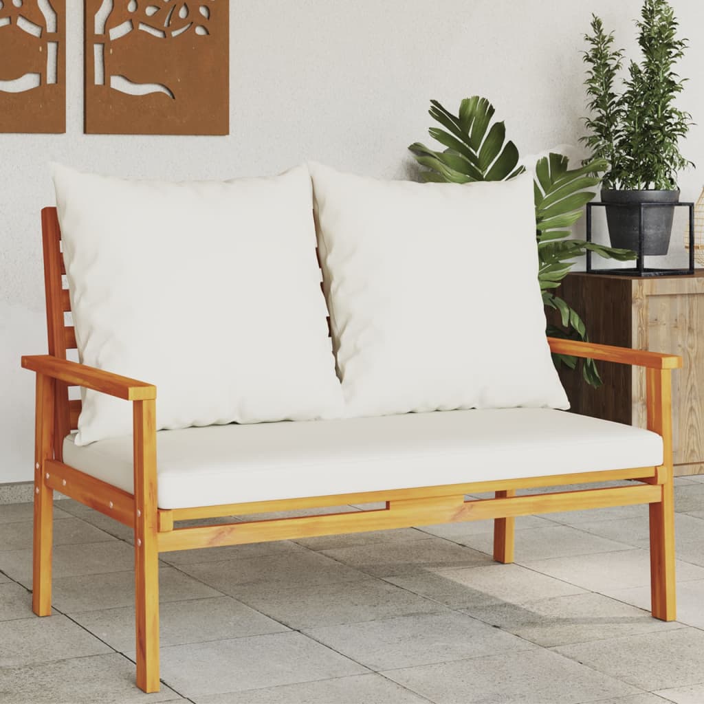 Garden Sofa 120 Cm with Cushions Solid Acacia Wood