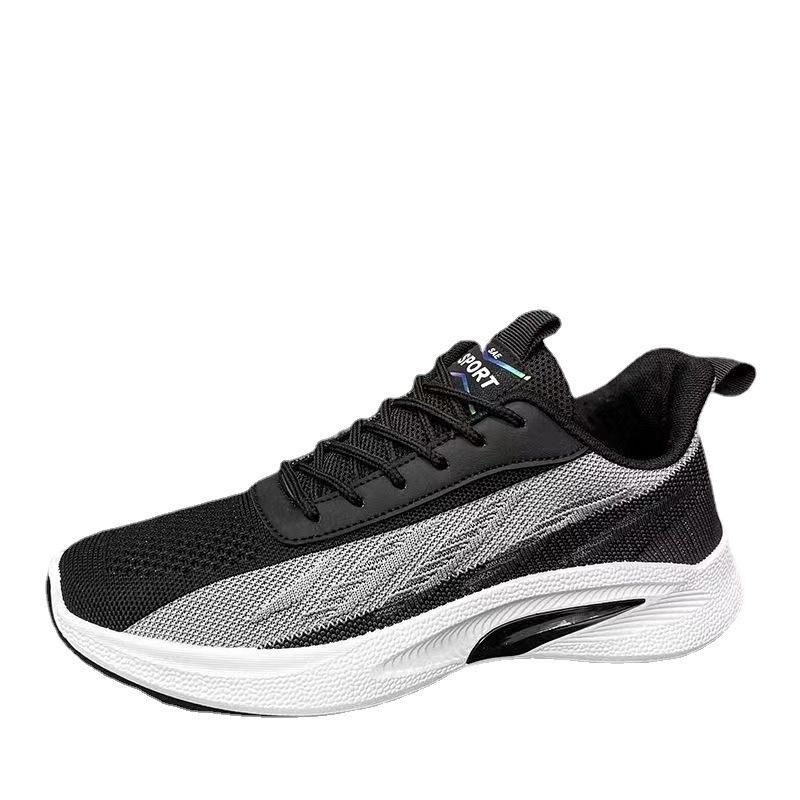 

Модная мужская обувь Flyknit, весенне-летняя дышащая универсальная трендовая спортивная повседневная обувь 42 чёрный