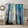 Set aus 2 Waldsonne Mode Dekorative Fenstervorhänge Digital Bedruckter Vorhang Wohnzimmer Büro Heimdekoration Mit Stangentasche Polyester Ideal Für