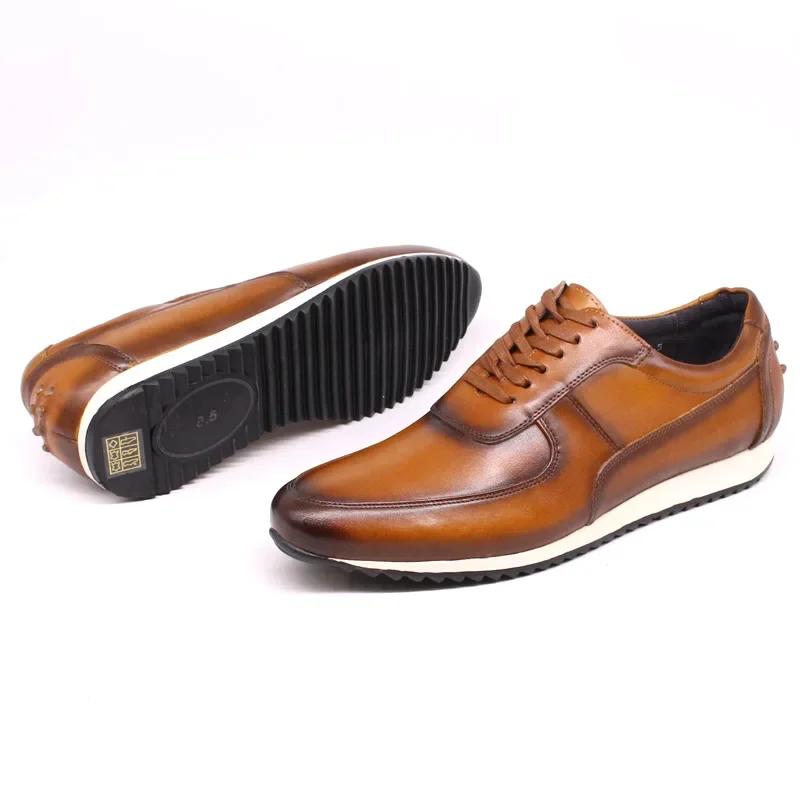 Fashion Large Sizes Men's Genuine Leather Oxford Shoes Casual Business Comfortable Breathable Fashion Sneakers Sport Flat Footwear