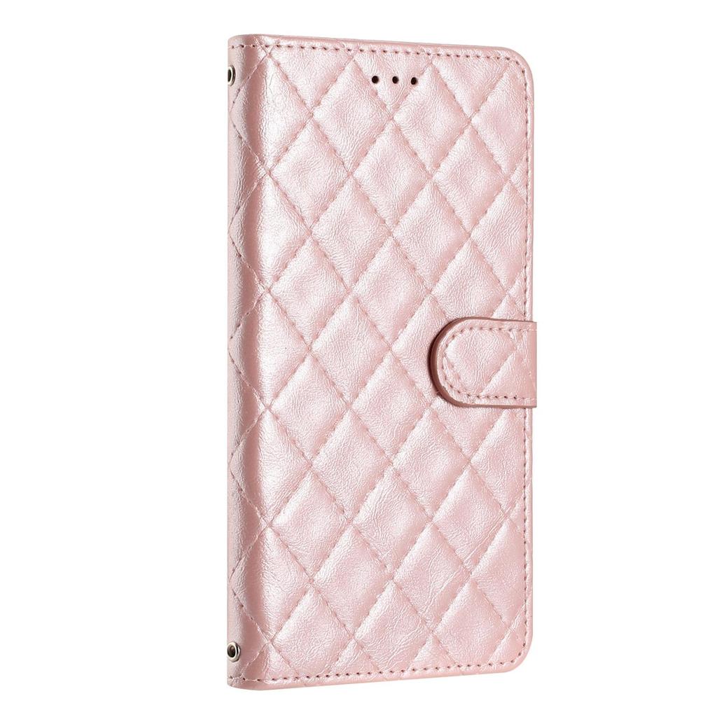 Luxusní barevné 3D mřížkové kožené pouzdro na telefon pouzdro na knížku stojánek na knížku pro iPhone Samsung Xiaomi Huawei Moto Oppo Slot na magnetickou kartu Růžová modrá Dámské Flip Cover Bag