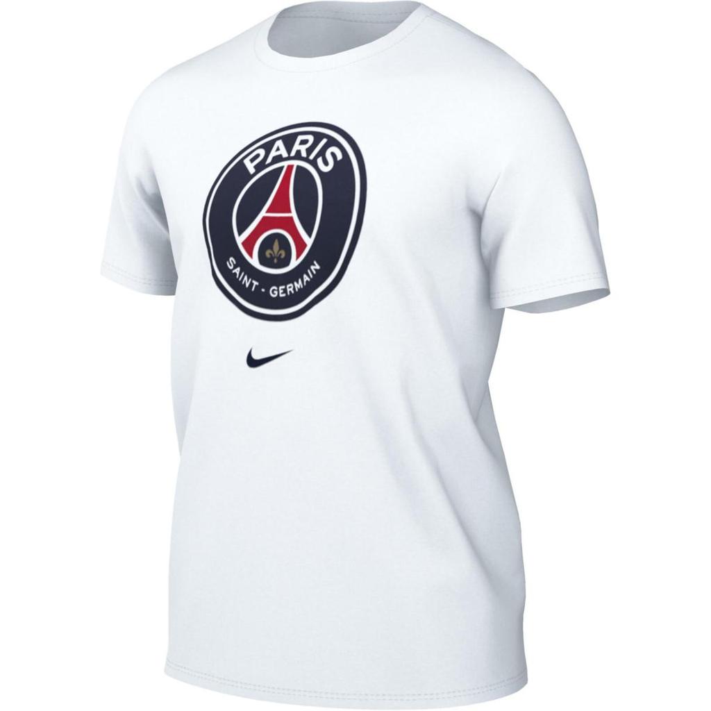 Nike Paris Saint-Germain Crest Letter Pattern Printed Round Neck Short Sleeve T-Shirt Men Tops White DJ1315-100