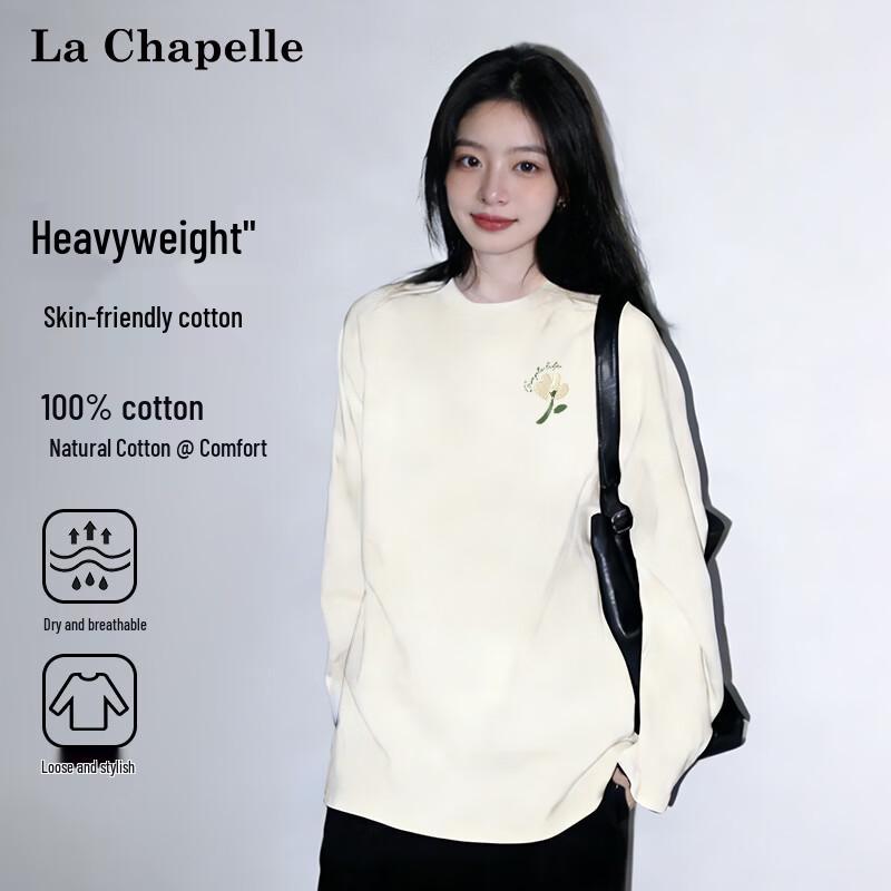 La Chapelle Women's Floral Print Cotton Long Sleeve T-Shirt