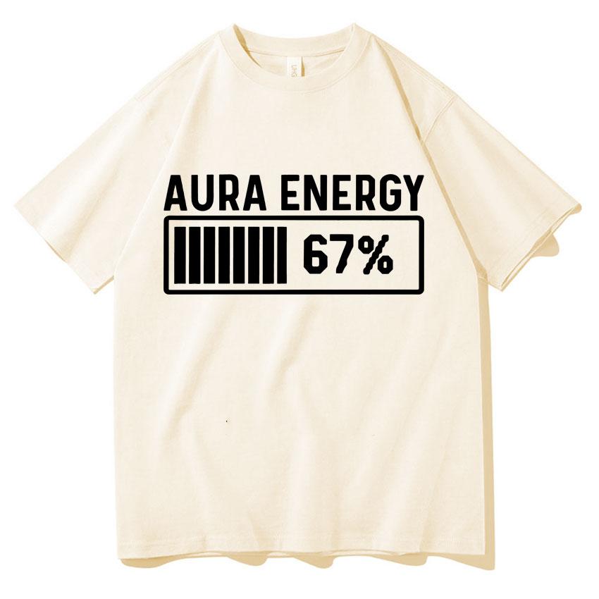 Trendy Graphic Clothing Aura Energy 67 Funny Six Seven Meme Crewneck Tshirt Men Women Pop Cotton T Shirt Short Sleeve Cozy Tops