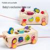 Kids' Wooden Geometric Shape Puzzle & Educational Toy Car with Orchard Picking, Carrot Pulling, and Fishing Game