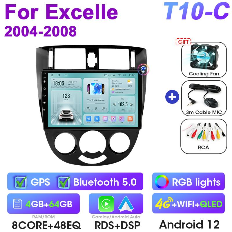 For Chevrolet Lacetti J200 For Buick Excelle Hrv For Daewoo Gentra 2 2 Din Android 12 Car Radio Multimedia Video Player Carplay