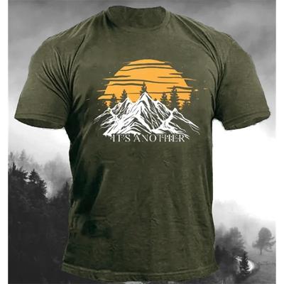 Erkekler için 2024 yazlık t-shirt dağ desen 3d baskı erkek tişörtleri yeni moda Tees spor spor salonu üstleri Homme rahat giyim